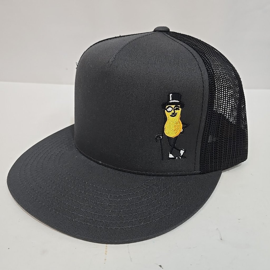 Mr Peanut Trucker Hat Mesh Cap Snapback Gray Hat Adjustable Yupoong